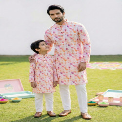 Father & Son Matching Cotton Kurta Pajama Combo Set – Festive Twinning Collection